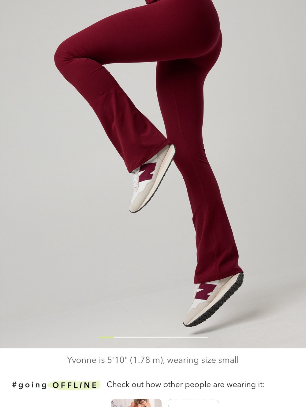 aerie Burgundy Flared Leggings - Picture 6 of 6
